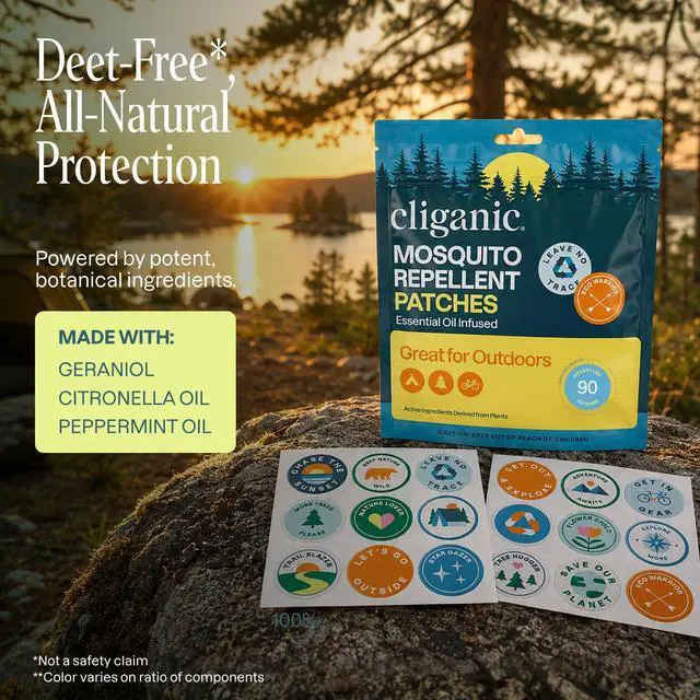 Alt view image 4 of 7 - Mosquito Repellent Stickers (90 Pack) - Camping Patches for Kids & Adults, Natural DEET-Free, Essential Oil Infused