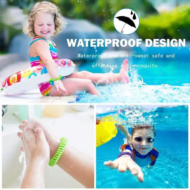 Alt view image 5 of 7 - 20 Pack Mosquito Bracelets with 4 Patches - Waterproof Wrist Bands for Kids & Adults, Natural Deet-Free Resealable