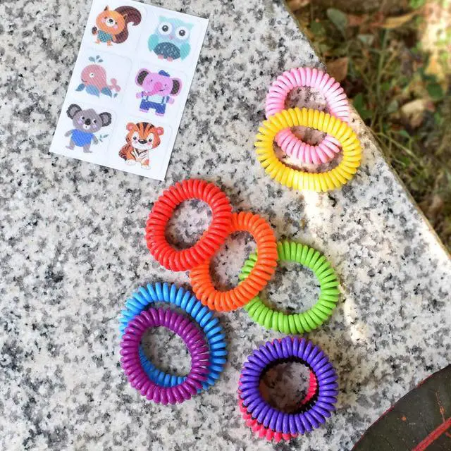 Alt view image 6 of 7 - 20 Pack Mosquito Bracelets with 4 Patches - Waterproof Wrist Bands for Kids & Adults, Natural Deet-Free Resealable