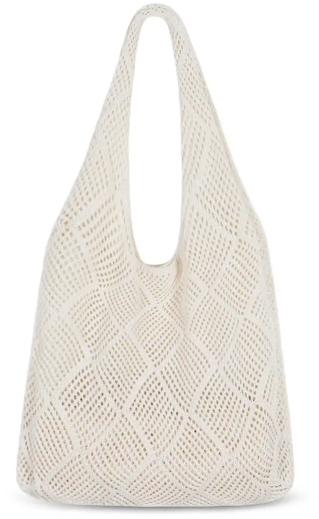 Main image of Crochet Tote Bag, Mesh Beach Bag Knit Summer Hobo Bag for Women | Beach Tote bag Vacation Outfits Aesthetic Boho Bag