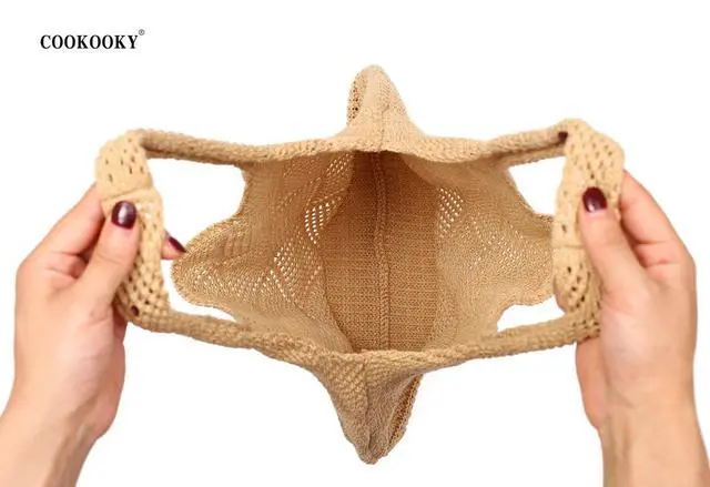 Alt view image 2 of 7 - Beach Tote bag Crochet Summer Beach Bag for Women Aesthetic Mesh Tote Bag Hippie Bag Knit Bag (A-khaki, Medium)