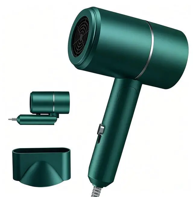 Main image of Foldable Ionic Hair Dryer with Diffuser, 800W Fast Drying Blow Dryer, 38000 RPM, Lightweight, Pink Blue, for Home & Travel (Green)