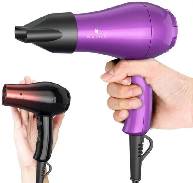 Main image of Lightweight Mini Hair Dryer for Pour Painting & RV Compact Travel Blow Dryer for Kids 1000W Ionic Dryer with Concentrator Cool Shot Button