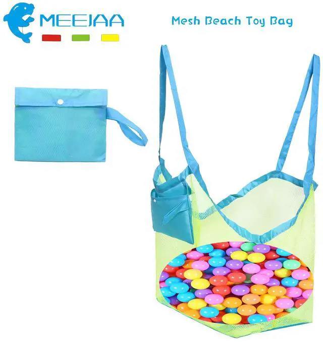 Alt view image 2 of 5 - Mesh Beach Bag, Classic Mesh Beach Toy Tote Bag, Foldable Large Children's Toy Storage Bag