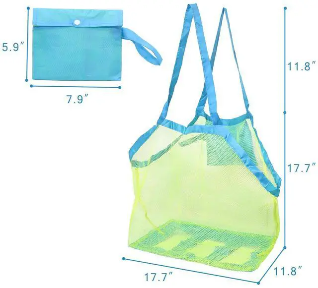 Alt view image 3 of 5 - Mesh Beach Bag, Classic Mesh Beach Toy Tote Bag, Foldable Large Children's Toy Storage Bag