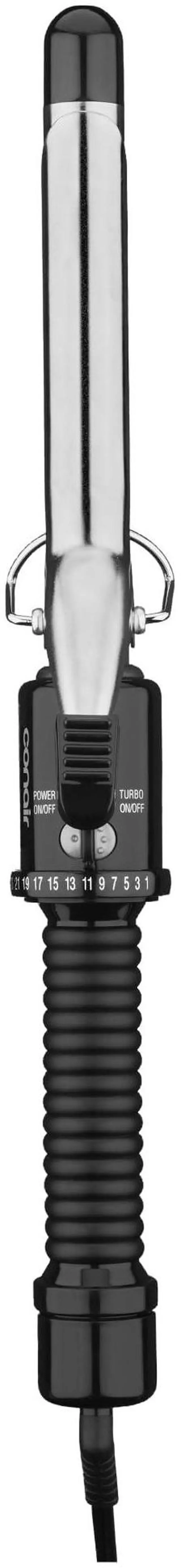 Main image of Curling Iron, Short to Medium Hair, 3/4-in. Barrel, Black/Silver | Hair curler with multi-layer technology for fine, medium, and thick hair, 25 heat settings up to 400°F, and 60-second heat-up