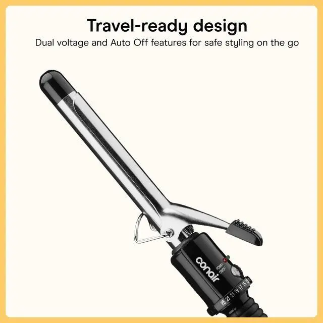 Alt view image 6 of 7 - Curling Iron, Short to Medium Hair, 3/4-in. Barrel, Black/Silver | Hair curler with multi-layer technology for fine, medium, and thick hair, 25 heat settings up to 400°F, and 60-second heat-up