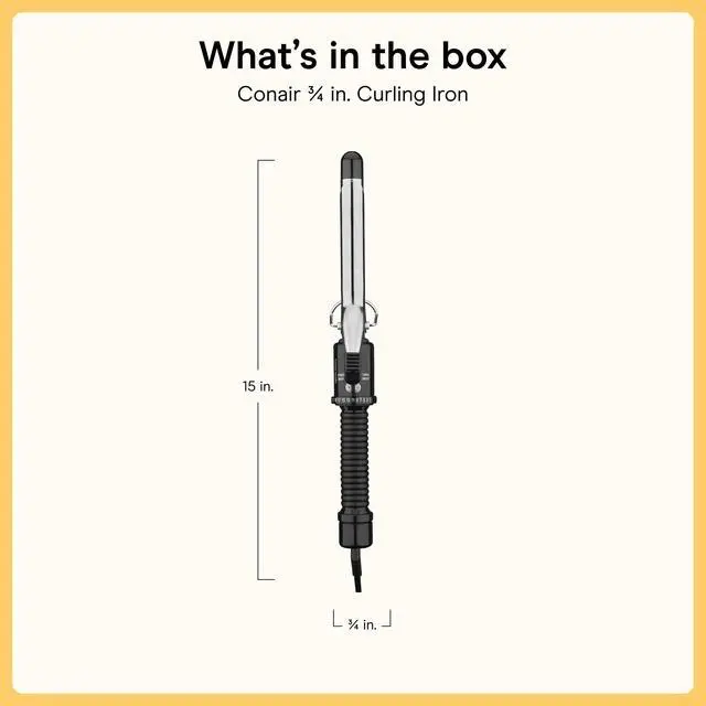 Alt view image 7 of 7 - Curling Iron, Short to Medium Hair, 3/4-in. Barrel, Black/Silver | Hair curler with multi-layer technology for fine, medium, and thick hair, 25 heat settings up to 400°F, and 60-second heat-up