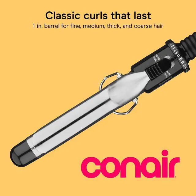 Alt view image 2 of 7 - Curling Iron, Fine to Thick Hair, 1-in. Barrel, Black/Silver | Hair curler with multi-layer technology for tight curls and loose waves, 25 heat settings up to 400°F, and 60-second heat-up