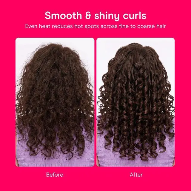 Alt view image 3 of 7 - Curling Iron, Fine to Thick Hair, 1-in. Barrel, Black/Silver | Hair curler with multi-layer technology for tight curls and loose waves, 25 heat settings up to 400°F, and 60-second heat-up