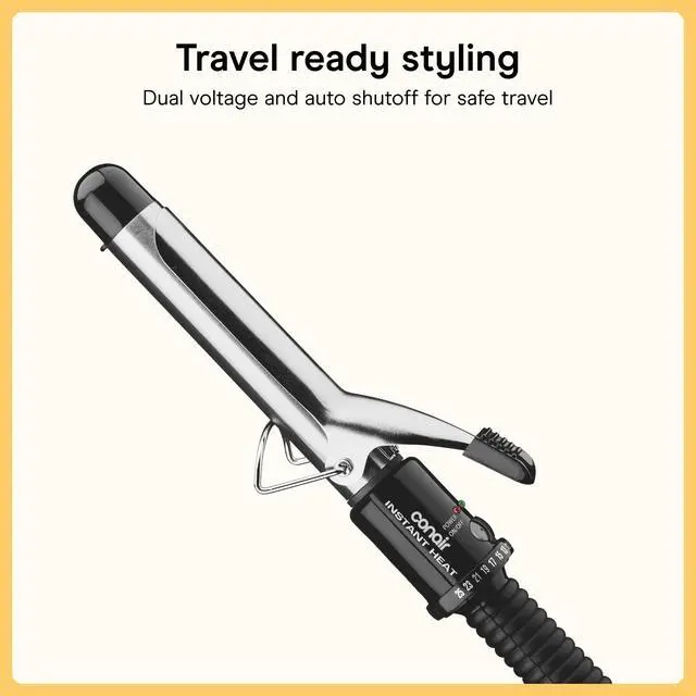 Alt view image 6 of 7 - Curling Iron, Fine to Thick Hair, 1-in. Barrel, Black/Silver | Hair curler with multi-layer technology for tight curls and loose waves, 25 heat settings up to 400°F, and 60-second heat-up
