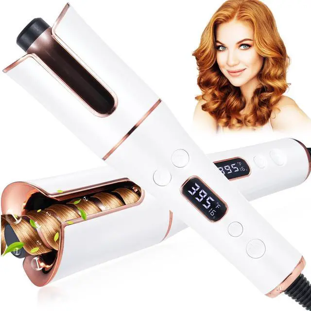 Main image of Automatic Hair Curler Cordless & Portable Curling Wand Rechargeable Auto Hair Curler with Multiple Temperature Settings & LCD Screen Woman Hair Styling Tool