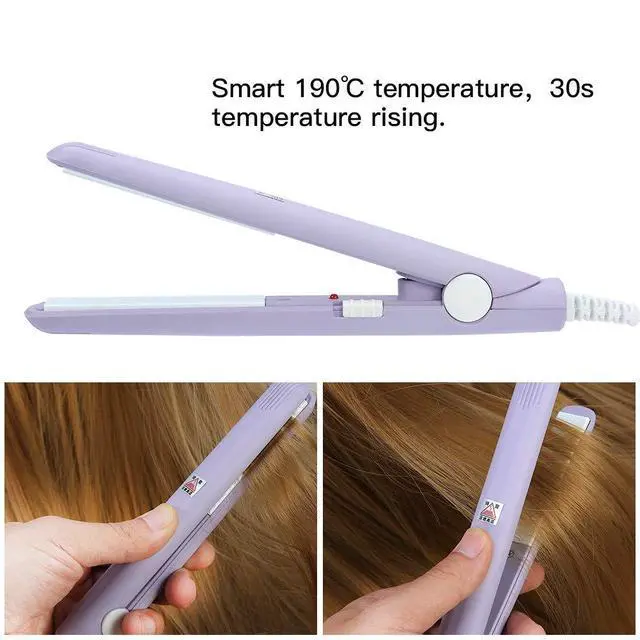 Alt view image 4 of 7 - Mini Hair Straightener, Travel Size Straightening Iron Small Lightweight Portable Flat Iron Heating Curler Ceramic Tourmaline Plate Beauty Quick & Easy Hair Styling for Women Men,