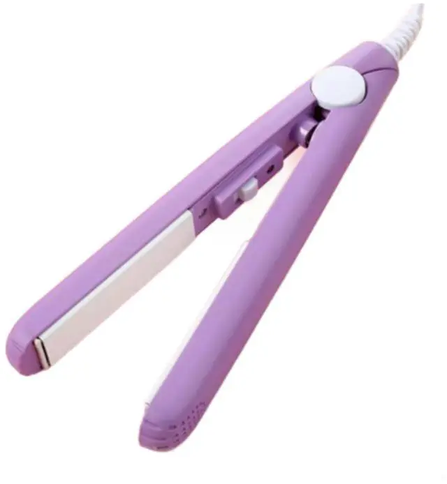Main image of 2024 New Purple Mini Curler and Straightener - 2-in-1 Ceramic Curling Iron for Short, Fine Hair, 1/2 Inch Barrel