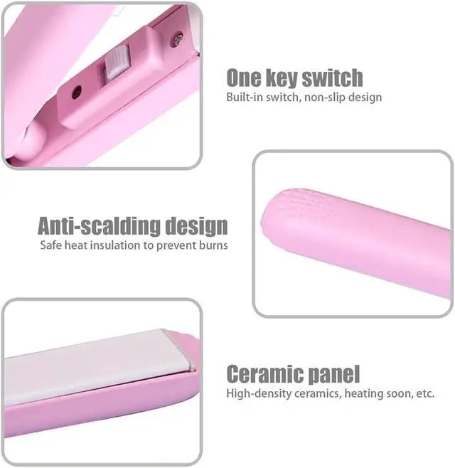 Alt view image 5 of 7 - 2024 New Purple Mini Curler and Straightener - 2-in-1 Ceramic Curling Iron for Short, Fine Hair, 1/2 Inch Barrel