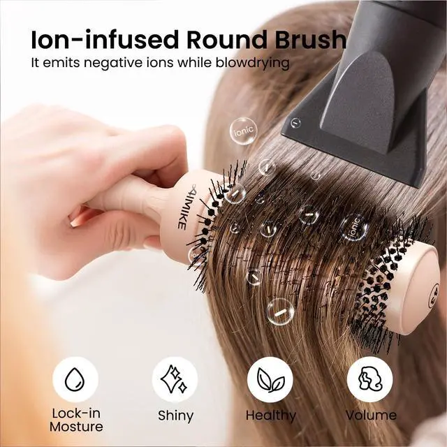 Alt view image 3 of 7 - Round Brush for Blow Out, 1.7 Inches Round Hair Brush | with Nano Ion Thermal Ceramic Tech, Professional RoundBrush for Blow Drying & Styling, Maximum Volume and Shine