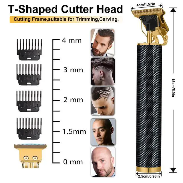 Alt view image 3 of 7 - T-Blade Hair Trimmer for Men,Cordless Zero Gapped Barber Trimmer,Professional Rechaeheable Edgers Clippers with 4 Guide Combs, Beard Trimmer for Hair Cutting,Mens Gift