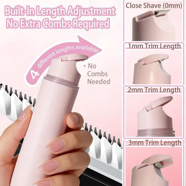 Alt view image 2 of 7 - Womens Bikini Trimmer, 2-in-1 Electric Razor with LED Light | Adjustable Cutter Head, Cleaning BrushFast USB Charge for Sensitive Skin Shaver for Body, Legs, Underarm,Complete Gift Set