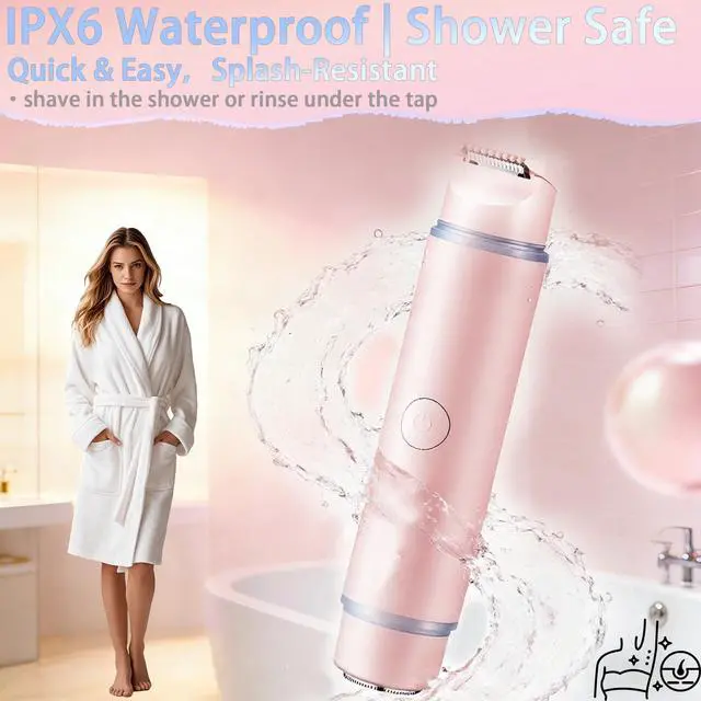Alt view image 7 of 7 - Womens Bikini Trimmer, 2-in-1 Electric Razor with LED Light | Adjustable Cutter Head, Cleaning BrushFast USB Charge for Sensitive Skin Shaver for Body, Legs, Underarm,Complete Gift Set