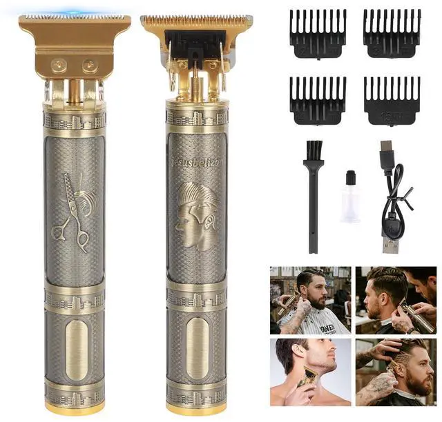 Main image of Professional Hair Clipper for Men - Rechargeable Cordless T-Blade Trimmer with 4 Guides, USB-C Fast Charge, Metal Body for Beard, Hair & Body Grooming