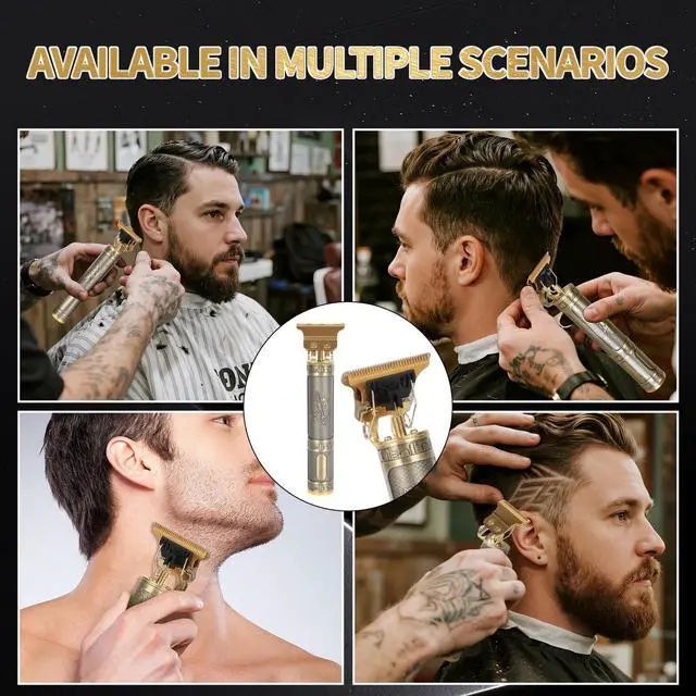 Alt view image 6 of 6 - Professional Hair Clipper for Men - Rechargeable Cordless T-Blade Trimmer with 4 Guides, USB-C Fast Charge, Metal Body for Beard, Hair & Body Grooming
