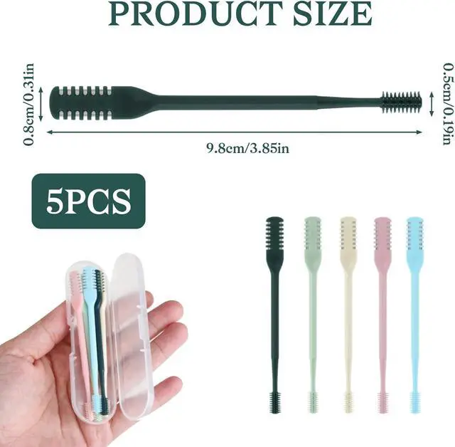 Alt view image 2 of 6 - 5PCS Manual Nose Hair Trimmer, Double-Sided, 5 Colors | Double-sided manual trimmer with a 360° rotating design helps trim nose hair safely and efficiently.