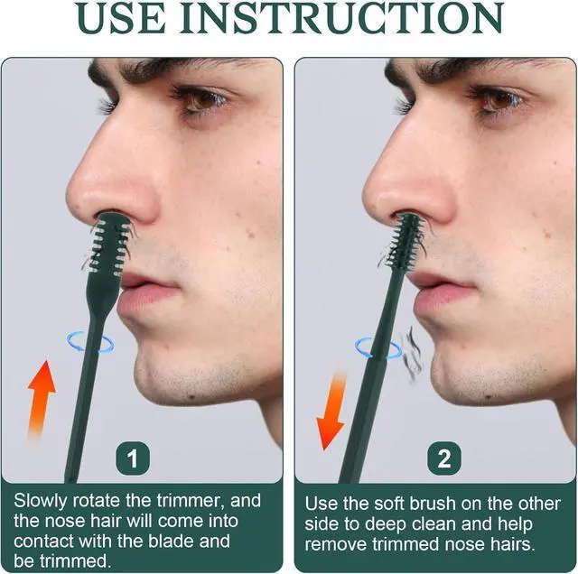 Alt view image 5 of 6 - 5PCS Manual Nose Hair Trimmer, Double-Sided, 5 Colors | Double-sided manual trimmer with a 360° rotating design helps trim nose hair safely and efficiently.