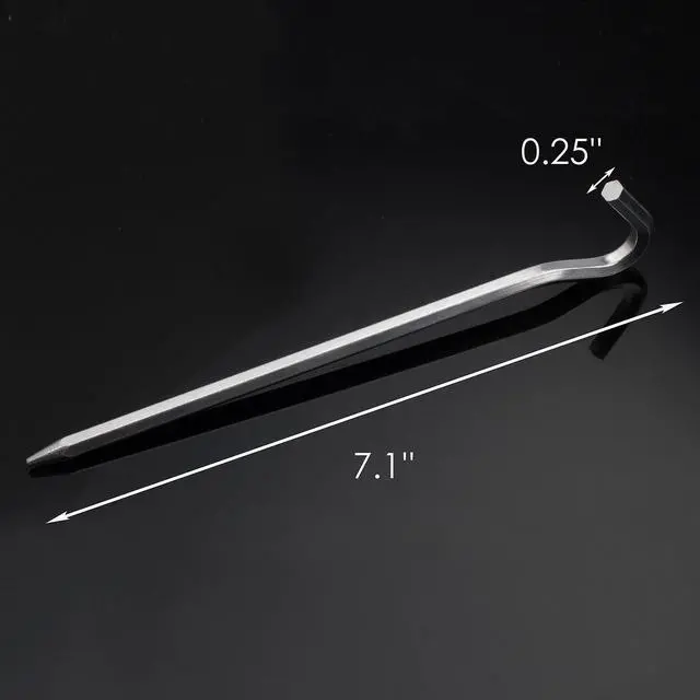 Alt view image 5 of 7 - Tent Pegs - 12Pcs Aluminium Tent Stakes Pegs with Hook - 7" Hexagon Rod Stakes Nail Spike Garden Stakes Camping Pegs for Pitching Camping Tent, Canopies (Silver)