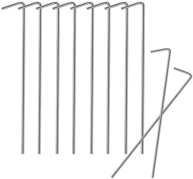 Main image of 10 Pack Tent Stakes 6.5 Inch Heavy Duty Metal Ground Pegs for Outdoor Decorations Canopy Camping Gardening Yard Christmas Tent Accessories Camping Essentials