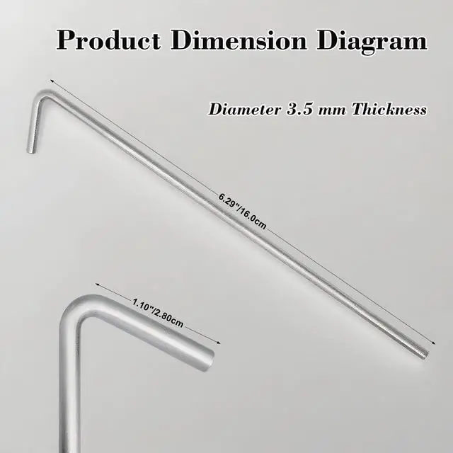 Alt view image 4 of 7 - 10 Pack Tent Stakes 6.5 Inch Heavy Duty Metal Ground Pegs for Outdoor Decorations Canopy Camping Gardening Yard Christmas Tent Accessories Camping Essentials