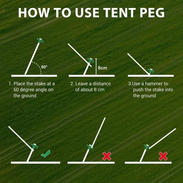 Alt view image 5 of 7 - USA 10-Pack Secure Protection Galvanized Tent Stakes,Rust-Proof Steel Canopy Anchors for High Winds,Heavy Duty Commercial Ground Pegs for Camping,Pop Up Tents&Gazebos - Includes 4x10ft Ropes