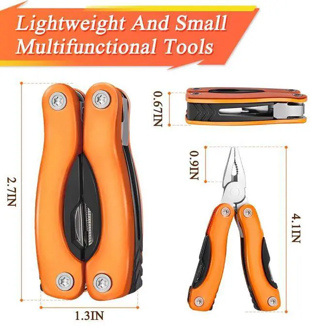 Alt view image 2 of 6 - 14-in-1 MINI Multitool Pliers, Portable Multitool Pliers Pocket Knife Gifts for Men on Father's Day Christmas, (EDC) Pocket Multi Tools for Outdoor, Garden, Camping, Hiking, Everyday Carry.
