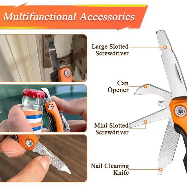 Alt view image 6 of 6 - 14-in-1 MINI Multitool Pliers, Portable Multitool Pliers Pocket Knife Gifts for Men on Father's Day Christmas, (EDC) Pocket Multi Tools for Outdoor, Garden, Camping, Hiking, Everyday Carry.