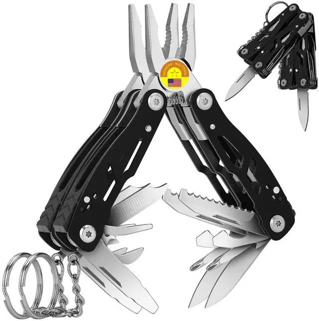 Main image of 2PCS Mini Multitool Pliers 15 in 1, Handmade Multi Tool Plier, Premium Keychain Multitool, Small Multi-tool, Birthday Fathers Day Gift for Men Him Husband Boyfriend Father Handyman