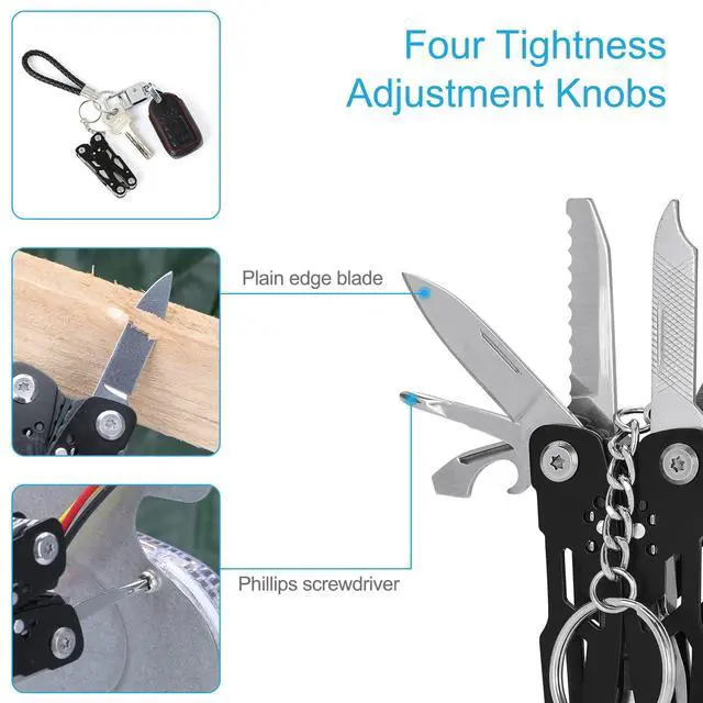 Alt view image 6 of 7 - 2PCS Mini Multitool Pliers 15 in 1, Handmade Multi Tool Plier, Premium Keychain Multitool, Small Multi-tool, Birthday Fathers Day Gift for Men Him Husband Boyfriend Father Handyman