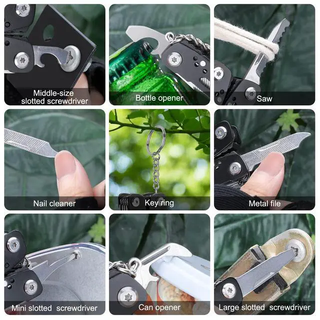 Alt view image 7 of 7 - 2PCS Mini Multitool Pliers 15 in 1, Handmade Multi Tool Plier, Premium Keychain Multitool, Small Multi-tool, Birthday Fathers Day Gift for Men Him Husband Boyfriend Father Handyman