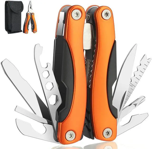 Main image of Needle Nose Pliers, Multi Tool, Hiking Essentials, Fathers Gifts, Pocket Knife, Multitool Pliers, Camping Knife with Holster and Nylon Sheath for Outdoor, Fishing, Hunting, Hiking