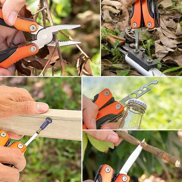 Alt view image 5 of 7 - Needle Nose Pliers, Multi Tool, Hiking Essentials, Fathers Gifts, Pocket Knife, Multitool Pliers, Camping Knife with Holster and Nylon Sheath for Outdoor, Fishing, Hunting, Hiking