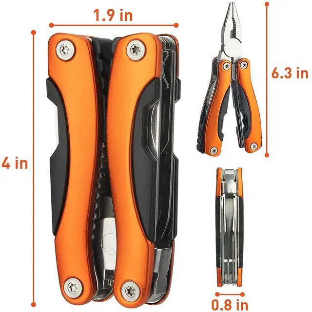 Alt view image 7 of 7 - Needle Nose Pliers, Multi Tool, Hiking Essentials, Fathers Gifts, Pocket Knife, Multitool Pliers, Camping Knife with Holster and Nylon Sheath for Outdoor, Fishing, Hunting, Hiking