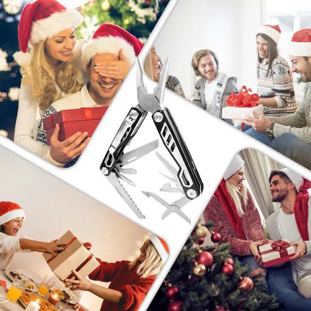 Alt view image 4 of 7 - Gifts for Men, Multitool Needle Nose Pliers, 16-in-1 Stainless Steel Multi Tool Pocket Knife, Cool Gadgets, Survival Knife with EDC Pouch