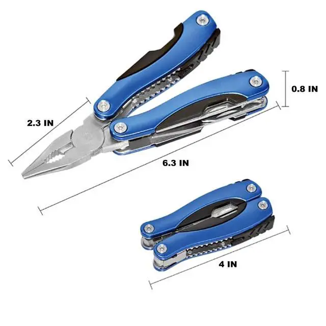 Alt view image 7 of 7 - Multi Tool, Multitool Pliers for Outdoor, DIY, Home, Garden, Camping, Survival, Hunting and Hiking or Everyday Carry, Blue