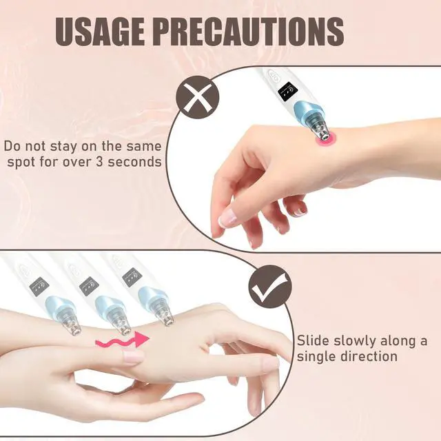 Alt view image 6 of 6 - Blackhead Remover Pore Vacuum,Facial Pore Cleaner Blackhead Vacuum (Blue) | 5 Suction Power,5 Probes,USB Rechargeable Pore Vacuum Tool for Adult