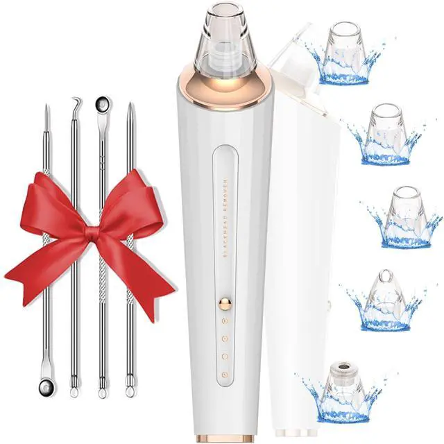 Main image of Blackhead Remover Pore Vacuum, Upgraded USB Rechargeable Facial Pore Cleaner Blackhead Removal Kit with 3 Suction Power,5 Probes Black Head Extractions Tool for Women & Men (Snowy)