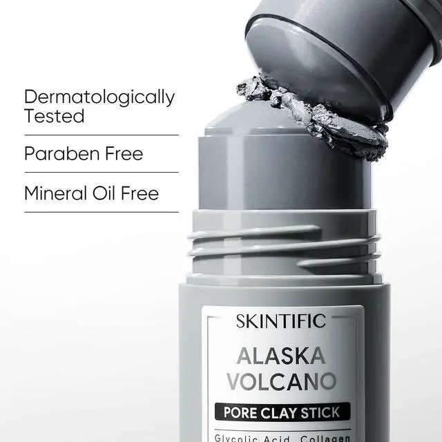 Alt view image 6 of 7 - Deep Pore Cleansing Blackhead Remover Face Mask Stick, Mud Mask with Natural Alaska Volcano Clay, Gentle Exfoliating, Smoothing Skin, Non-Drying, Skincare Facial Mask
