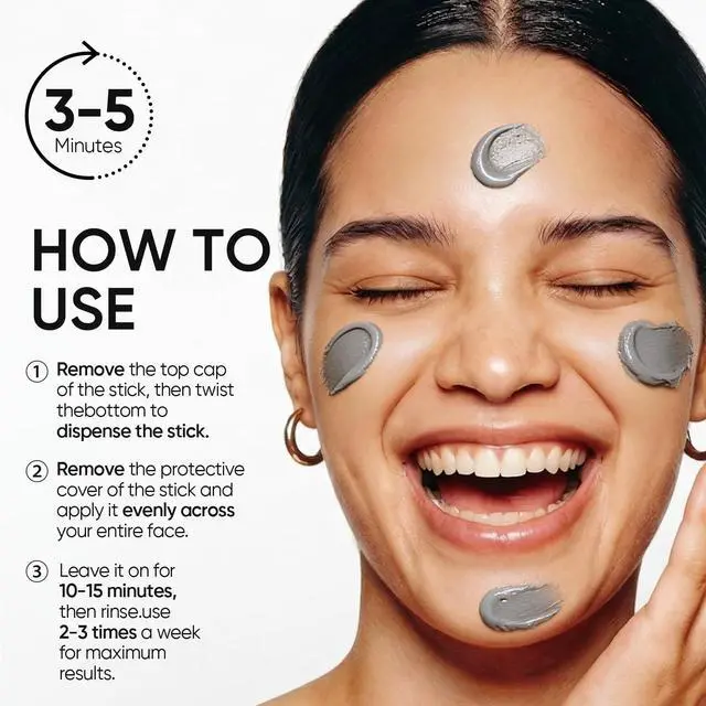 Alt view image 7 of 7 - Deep Pore Cleansing Blackhead Remover Face Mask Stick, Mud Mask with Natural Alaska Volcano Clay, Gentle Exfoliating, Smoothing Skin, Non-Drying, Skincare Facial Mask