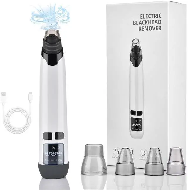 Main image of Blackhead Remover Pore Vacuum,Deeply Black Head Remover for Face,4 Pore Sucker Tools,3 Adjustable Suction Levels LED Display, USB Charging with hot Compress Extractor Tool for Women & Men