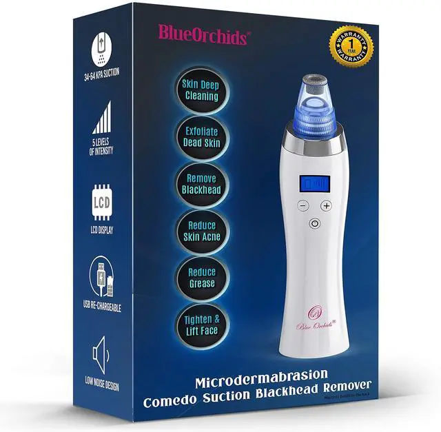 Main image of Blackhead Remover Pore Vacuum for face, dermasuction for Whitehead Removal, Acne Pimple Sucker, face Vacuum Pore Cleanser, Comedone Extractor, 5 Adjustable Suction Power with 4 Probes