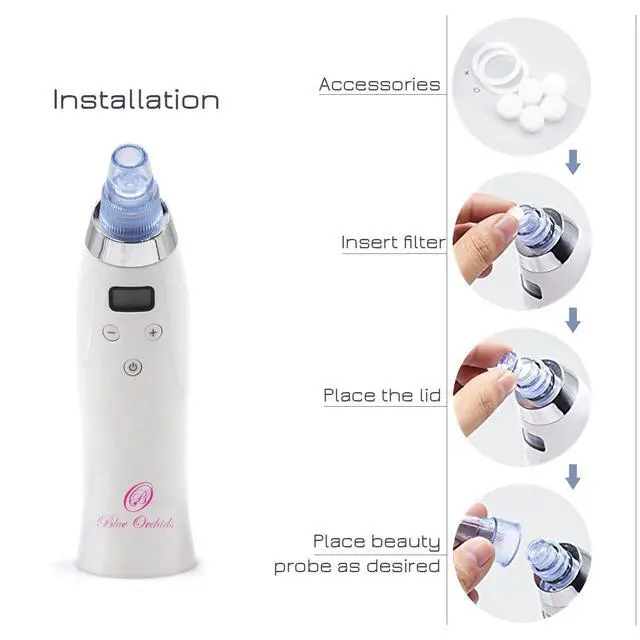 Alt view image 5 of 7 - Blackhead Remover Pore Vacuum for face, dermasuction for Whitehead Removal, Acne Pimple Sucker, face Vacuum Pore Cleanser, Comedone Extractor, 5 Adjustable Suction Power with 4 Probes