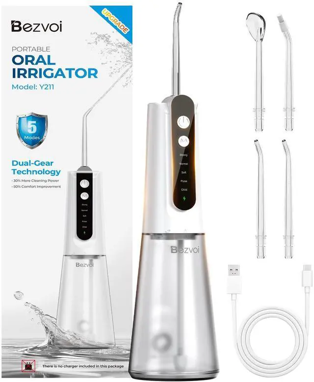 Main image of Water Flosser Teeth Pick, 5 Modes & 40-Day Battery, Irrigator Dental Picks for Braces, Orthodontic,Sensitive Gums, Removable Water Tank for Easy Clean, Cordless & Portable for Travel, White
