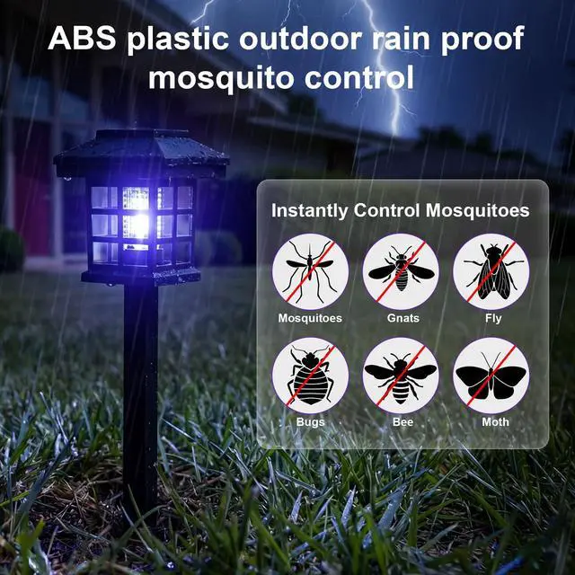 Alt view image 5 of 7 - 4 Pcs Solar Bug Zapper Outdoor Waterproof, Black White Purple